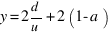 y = 2d/u + 2(1 - a)